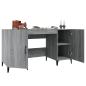 Preview: Schreibtisch Grau Sonoma 140x50x75 cm Holzwerkstoff