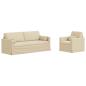Preview: ARDEBO.de - Sofa 180cm 2 pcs Creme Metall