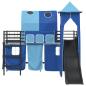 Preview: Kinderloftbett Schwarz und Blau 74,5 x 190 cm Metall