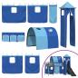 Preview: Kinderloftbett Schwarz und Blau 74,5 x 190 cm Metall