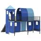 Preview: Kinderloftbett Schwarz und Blau 74,5 x 190 cm Metall