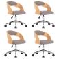 Preview: Drehbare Esszimmerstühle 4 Stk. Taupe Bugholz und Stoff