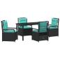 Preview: Garten Essgruppe 5 pcs Schwarz Poly-Rattan