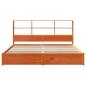 Preview: Bücherregal Bettgestell mit Kopfteil Wachsbraun 200 x 200 cm