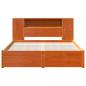 Preview: Bücherregal Bettgestell mit Kopfteil Wachsbraun 160 x 200 cm