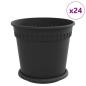Preview: Blumentöpfe 24 pcs Schwarz Ø 19 x 16 cm Kunststoff