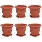 Preview: ARDEBO.de - Blumentöpfe 6 pcs Ziegelrot Ø 26 x 21,5 cm Kunststoff