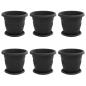 Preview: Blumentöpfe 6 pcs Schwarz Ø 26 x 21,5 cm Kunststoff