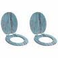 Preview: ARDEBO.de - Toilettensitz 2 pcs Blau 43,8 x 37,8 cm MDF-Platte