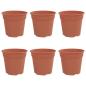 Preview: Runder Blumentopf 6 pcs Ziegelrot Ø 19 x 16 cm Kunststoff