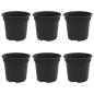 Preview: Runder Blumentopf 6 pcs Schwarz Ø 15 x 12 cm Kunststoff