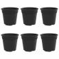 Preview: Runder Blumentopf 6 pcs Schwarz Ø 17 x 14 cm Kunststoff