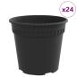 Preview: Runder Blumentopf 24 pcs Schwarz Ø 19 x 16 cm Kunststoff