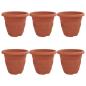 Preview: Runder Blumentopf 6 pcs Ziegelrot Ø 26 x 21,5 cm Kunststoff