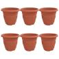 Preview: Runder Blumentopf 6 pcs Ziegelrot Ø 26 x 21,5 cm Kunststoff