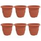 Preview: Runder Blumentopf 6 pcs Ziegelrot Ø 26 x 21,5 cm Kunststoff