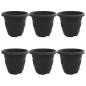 Preview: Runder Blumentopf 6 pcs Schwarz Ø 26 x 21,5 cm Kunststoff