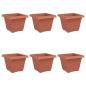 Preview: ARDEBO.de - Quadratischer Blumentopf 6 pcs Ziegelrot 43 x 43 x 33,5 cm