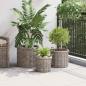 Preview: Blumentopfkorb mit Speicher 3 pcs Grau Kubu Rattan