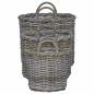 Preview: Blumentopfkorb mit Speicher 3 pcs Grau Kubu Rattan
