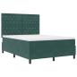 Preview: Boxspringbett mit Matratze Dunkelgrün 140 x 190 cm Stoff