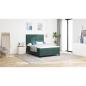 Preview: Boxspringbett mit Matratze Dunkelgrün 140 x 190 cm Stoff