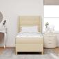 Preview: Boxspringbett mit Kopfteil Creme 200 x 100 cm Stoff