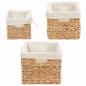 Preview: Aufbewahrungskörbe 3 pcs Natur 35 x 30 x 25 cm Wasserhyazinthe