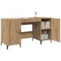 Preview: Schreibtisch Kunsthandwerk Eiche 140 x 50 x 75 cm Holzwerkstoff