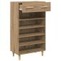 Preview: Schuhschrank Kunsthandwerk Eiche 60 x 35 x 105 cm Holzwerkstoff