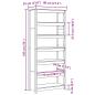 Preview: Bücherregal Wachsbraun 80 x 35 x 183 cm Massives Kiefernholz