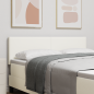 Preview: LED Kopfteil mit LED-Lichtleisten Creme 160 cm Polyester