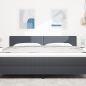 Preview: LED Kopfteil mit LED-Lichtleisten Dunkelgrau 180 cm Cordstoff