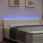 Preview: LED Kopfteil mit LED-Lichtleisten Creme 180 cm Polyester