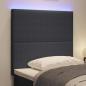 Preview: LED Kopfteil mit LED-Lichtleisten Dunkelgrau 90 cm Polyester