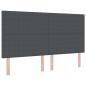Preview: LED Kopfteil mit LED-Lichtleisten Dunkelgrau 180 cm Cordstoff