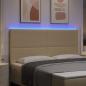 Preview: LED Kopfteil mit LED-Lichtleisten Grau-Grün 180 cm Cordstoff