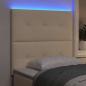 Preview: LED Kopfteil mit LED-Lichtleisten Creme 80 cm Polyester