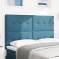 Preview: LED Kopfteil mit LED-Lichtleisten Blau 144 cm Samt