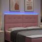 Preview: LED Kopfteil mit LED-Lichtleisten Rosa 180 cm Samt
