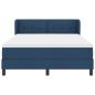 Preview: Boxspringbett mit Matratze mit Kopfteil Blau 140 x 190 cm Stoff