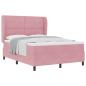 Preview: Boxspringbett mit Matratze Rosa 190 x 140 cm Polyester