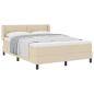 Preview: Boxspringbett mit Kopfteil Creme 200 x 160 cm Stoff