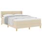 Preview: ARDEBO.de - Boxspringbett mit Matratze Creme 200 x 160 cm Polyester