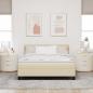 Preview: Boxspringbett mit LED-Lichtleisten Creme 160 x 200 cm Stoff