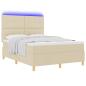 Preview: LED Boxspringbett mit Matratze Creme 160 x 200 cm Stoff