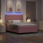Preview: Boxspringbett mit LED-Lichtleisten Rosa 140 x 190 cm Samt