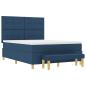 Preview: Boxspringbett mit Matratze mit Kopfteil Blau 140 x 190 cm Stoff
