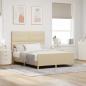 Preview: ARDEBO.de - Bettgestell mit Kopfteil Creme 160 x 200 cm Stoff