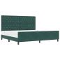 Preview: Boxspringbett mit Kopfteil Dunkelgrün 200 x 200 cm Samt